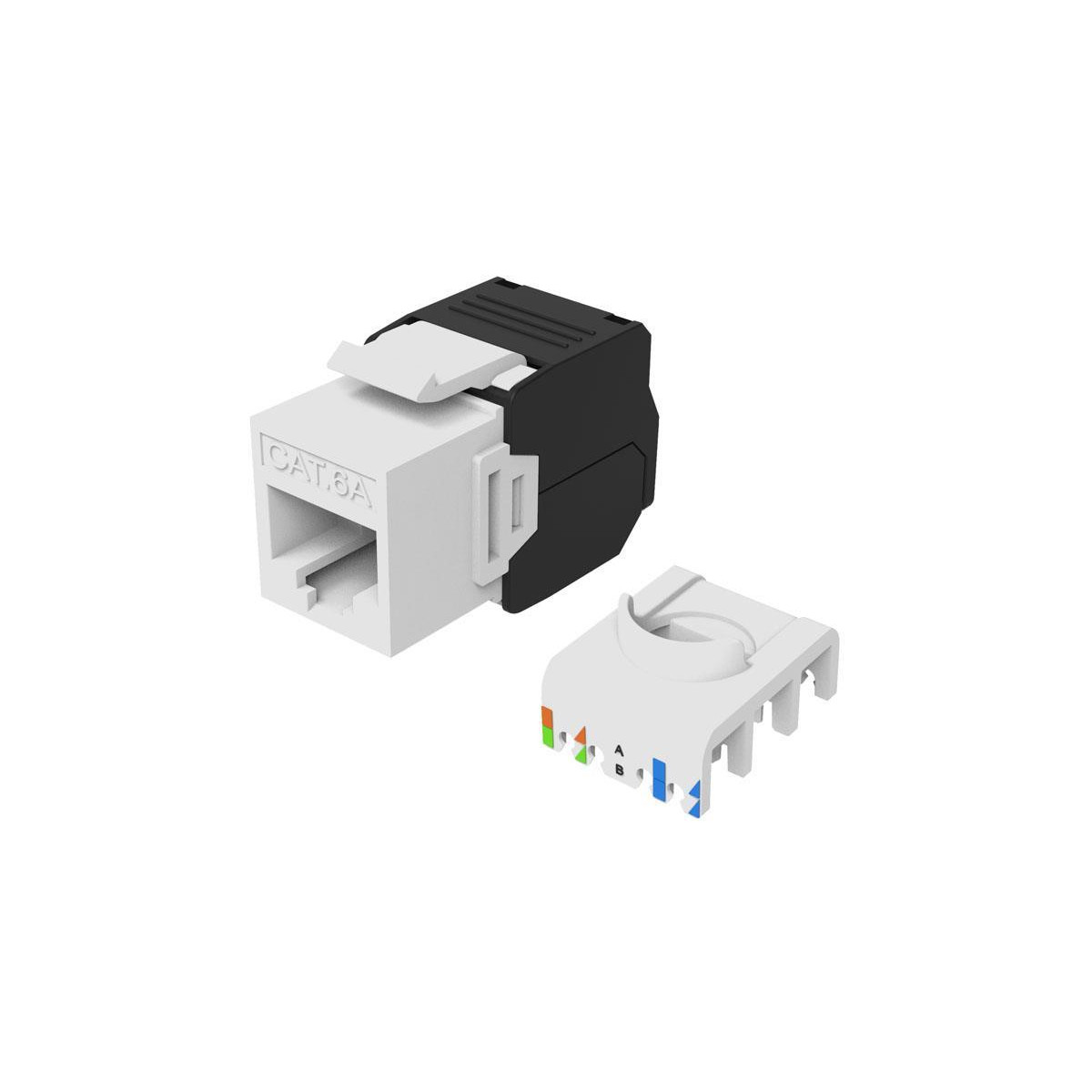 Pack 8x Keystone Cat.6A Unshielded Toolfree White