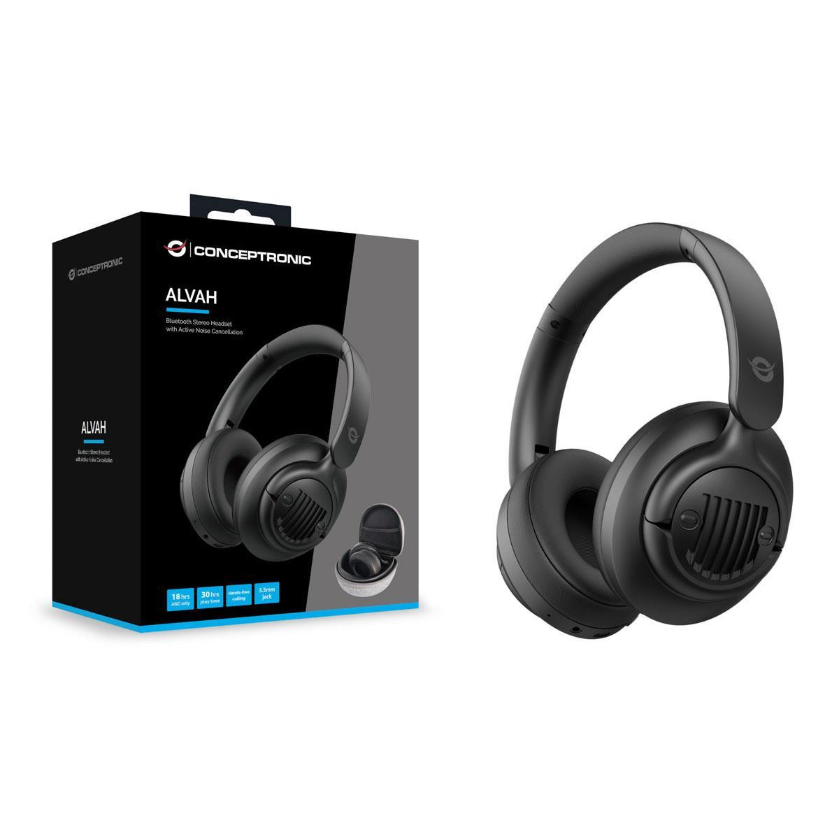 Headset Conceptronic ALVAH02B Bluetooth ANC Black