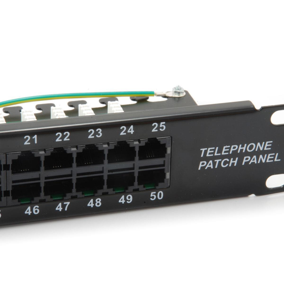 Patch Panel 19" Equip ISDN Cat3 RJ45 50p 1U Black