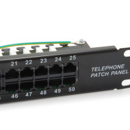 Patch Panel 19" Equip ISDN Cat3 RJ45 50p 1U Black