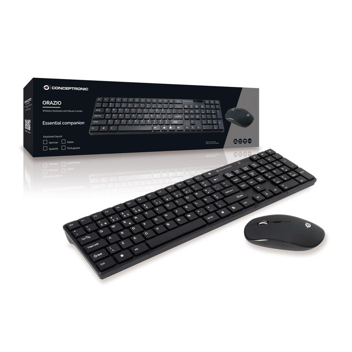 Teclado+Rato Conceptronic Orazio Wireless Black