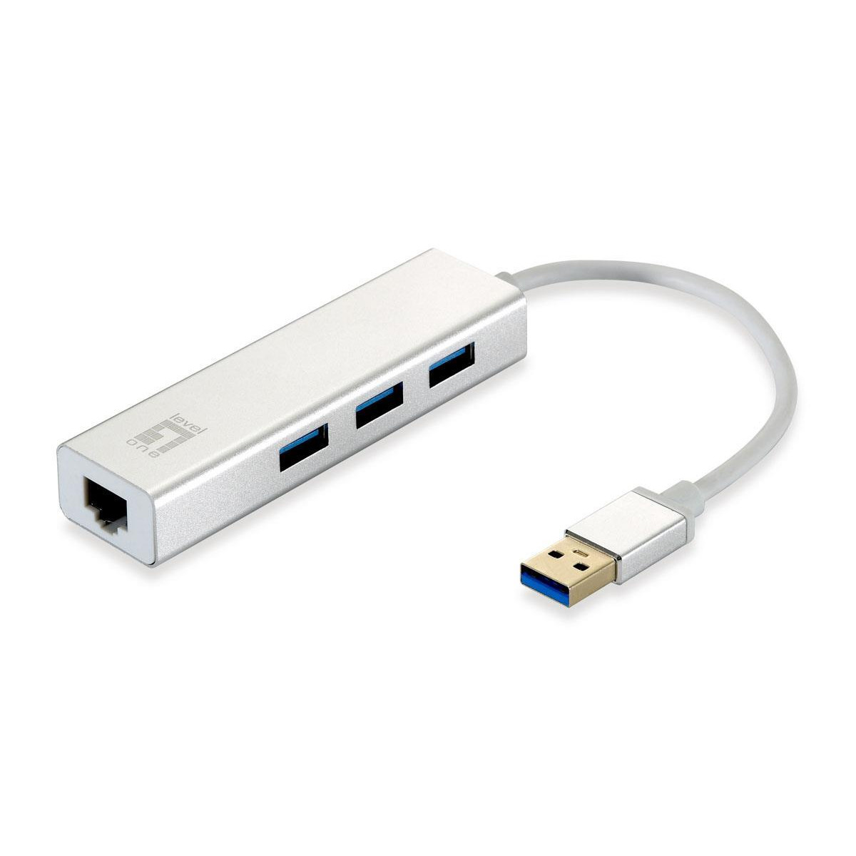 Adaptador LevelOne USB 3.0 -> 1x LAN / 3x USB 3.0