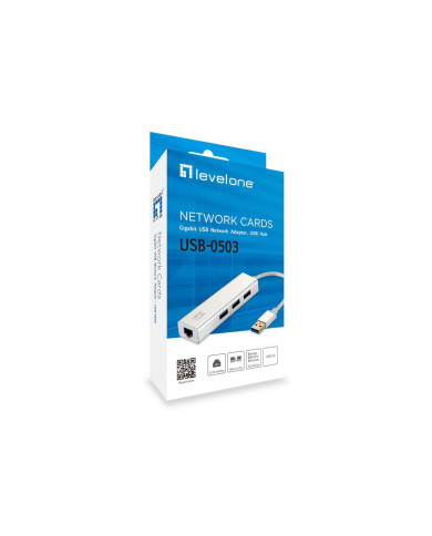 Adaptador LevelOne USB 3.0 -> 1x LAN / 3x USB 3.0
