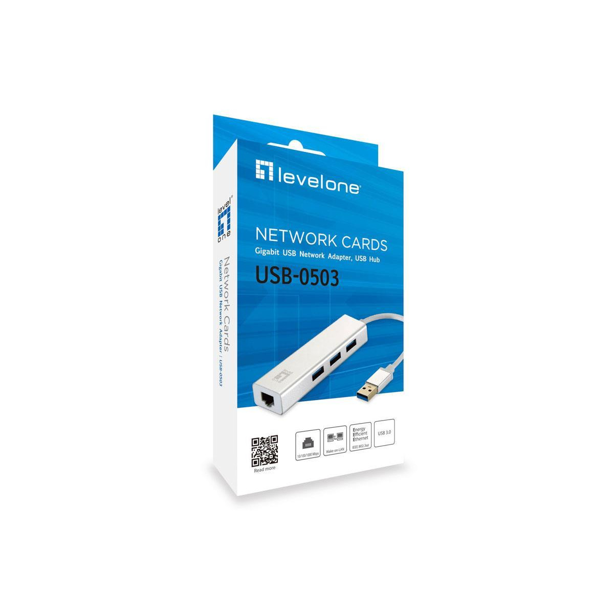 Adaptador LevelOne USB 3.0 -> 1x LAN / 3x USB 3.0