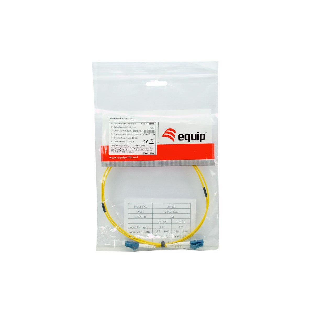 Cabo Fibra Ótica Equip LC/LC OS2 1m Yellow