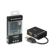 Hub USB 2.0 Conceptronic Travel 4 Portas Black