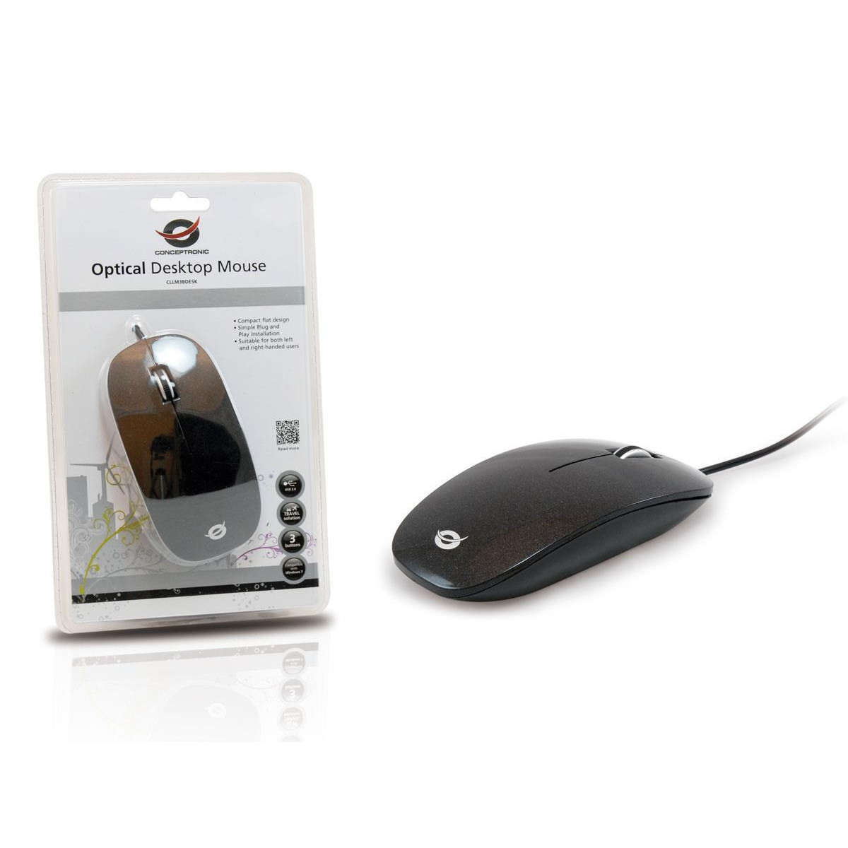Rato Conceptronic CLLM3BDESK 3-Button Black Usb