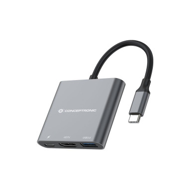 Adaptador Conceptronic USB-C - HDMI/USB3/USB-C 60W