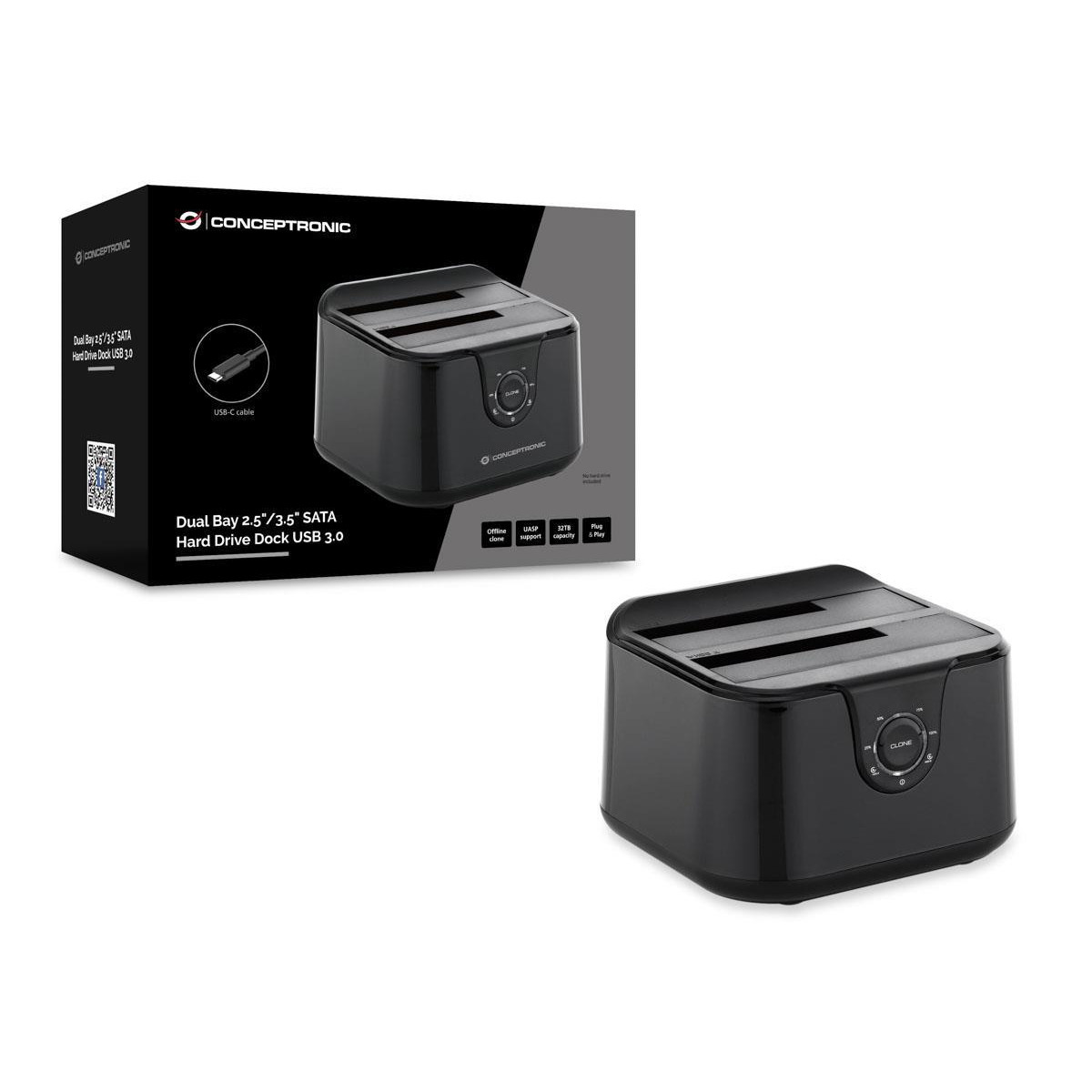 Docking p/ discos Conceptronic Dual 3.5/2.5" Sata USB 3.2 Gen1