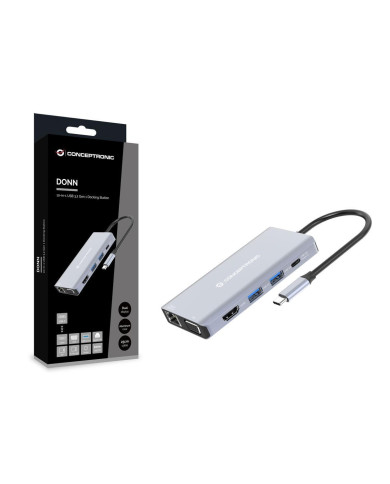 Dock Conceptronic 10-1 HDMI 3xUSB3 USB-C LAN 100W