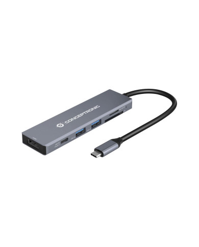 Dock Conceptronic 6-1 HDMI 4K USB3 USB-C SD 100W