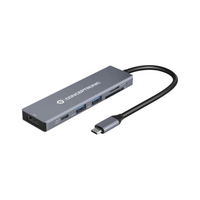 Dock Conceptronic 6-1 HDMI 4K USB3 USB-C SD 100W