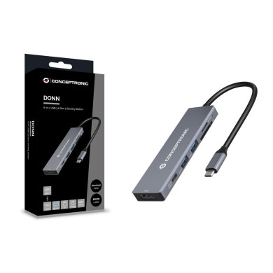 Dock Conceptronic 6-1 HDMI 4K USB3 USB-C SD 100W