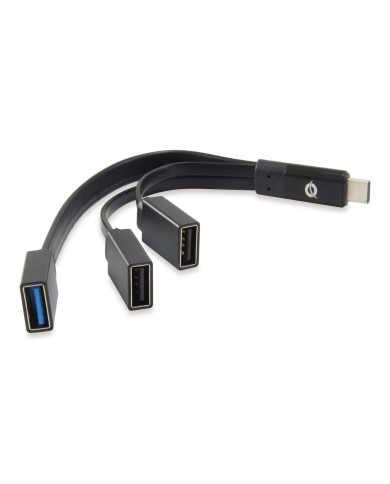Hub USB-C Conceptronic 3 Portas 1x USB3 2x USB2 BK