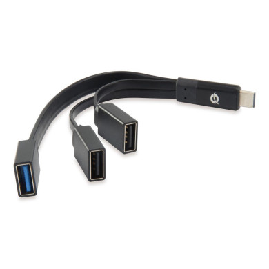 Hub USB-C Conceptronic 3 Portas 1x USB3 2x USB2 BK