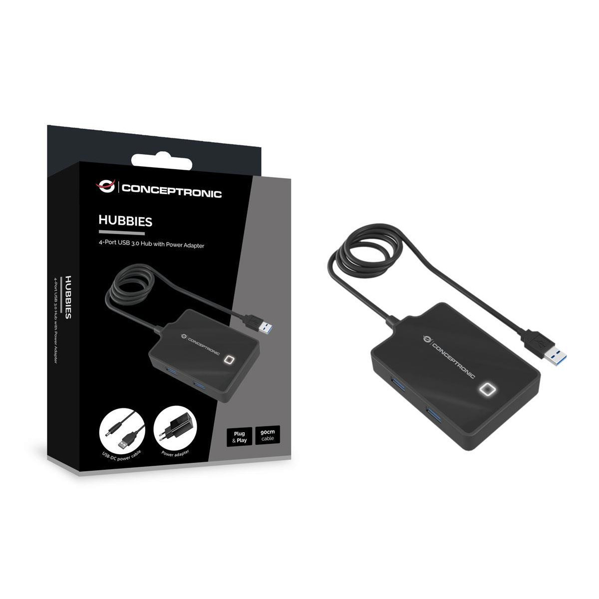Hub USB 3.0 Conceptronic 4 Portas 4xUSB3 Powered