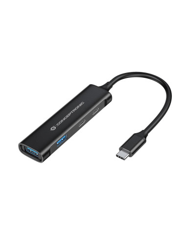 Hub USB-C Conceptronic 4 Portas 2xUSB-C 2xUSB3