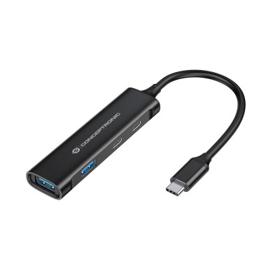 Hub USB-C Conceptronic 4 Portas 2xUSB-C 2xUSB3