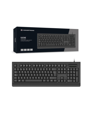 Teclado Conceptronic USB KAYNE01PT c/ Leitor de Cartões SmartID