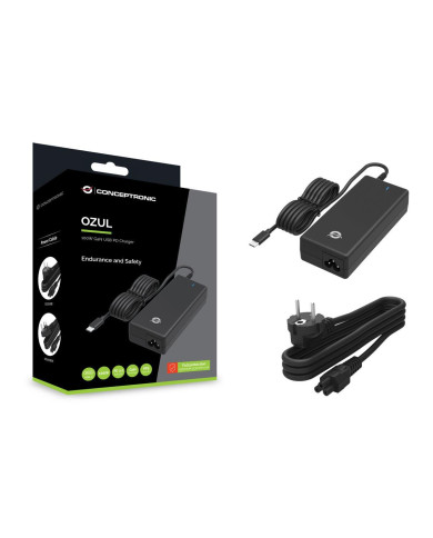 Carregador Universal Conceptronic OZUL03BE USB-C 100W GaN PD