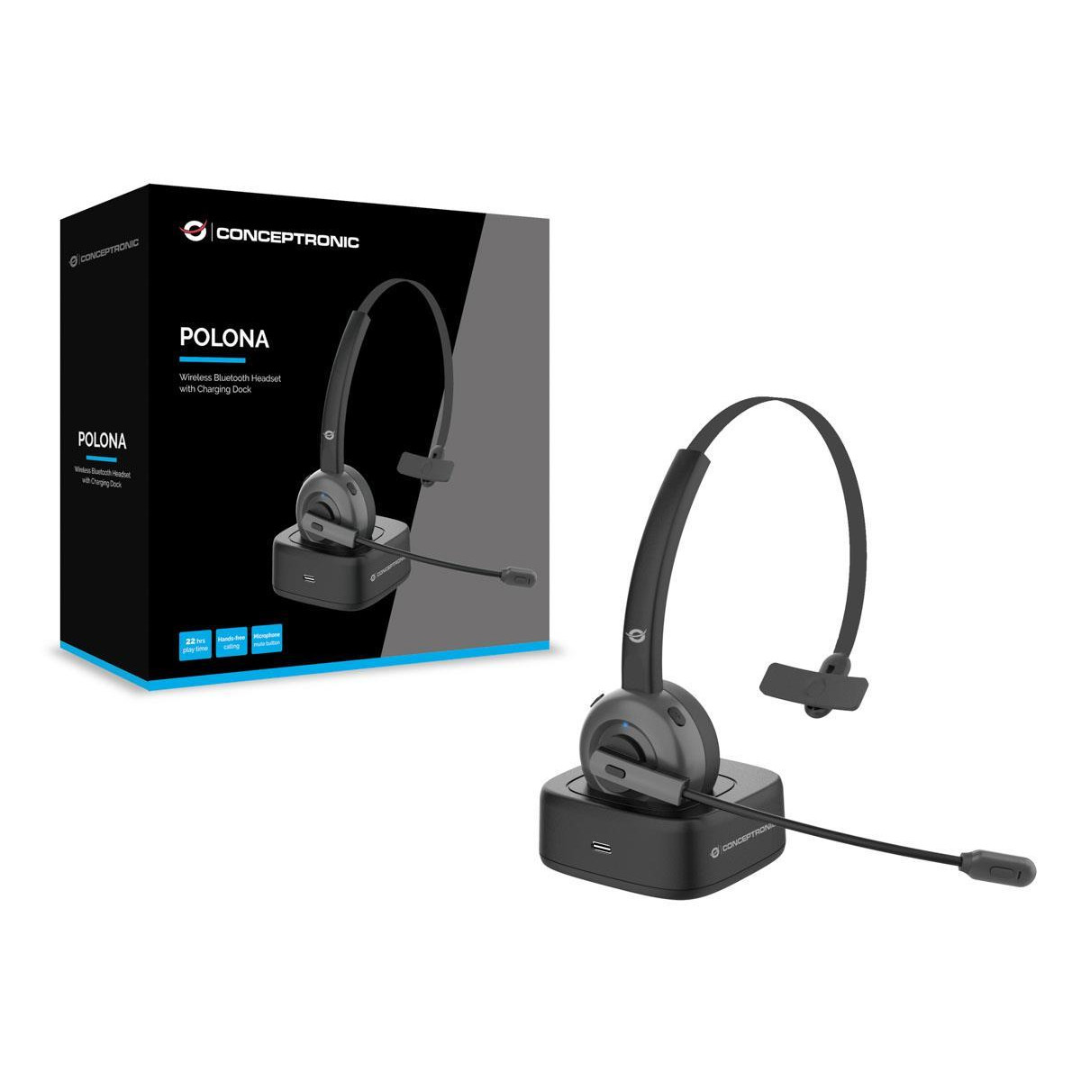 Headset Conceptronic Mono Bluetooth Charging Dock