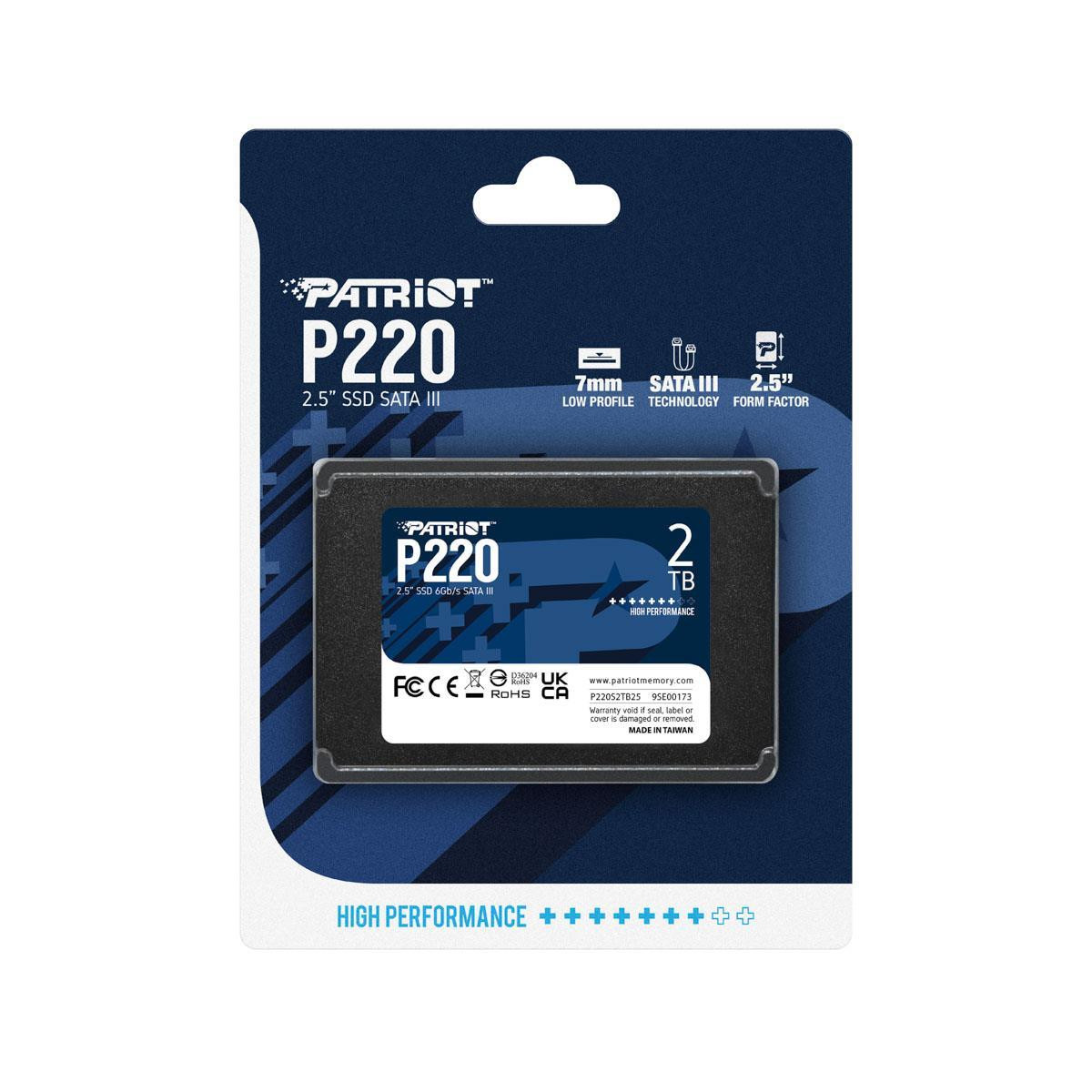 Disco SSD Patriot P220 2TB SATA3 2.5" 550R/500W