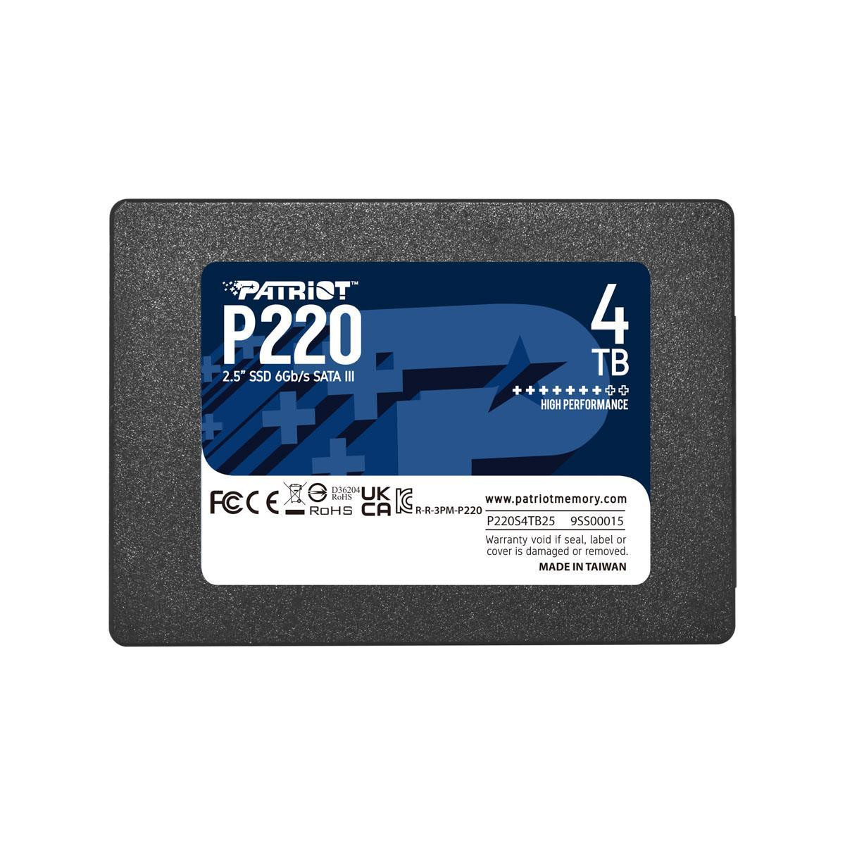 Disco SSD Patriot P220 4TB SATA3 2.5" 550R/500W