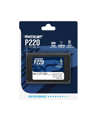 Disco SSD Patriot P220 4TB SATA3 2.5" 550R/500W