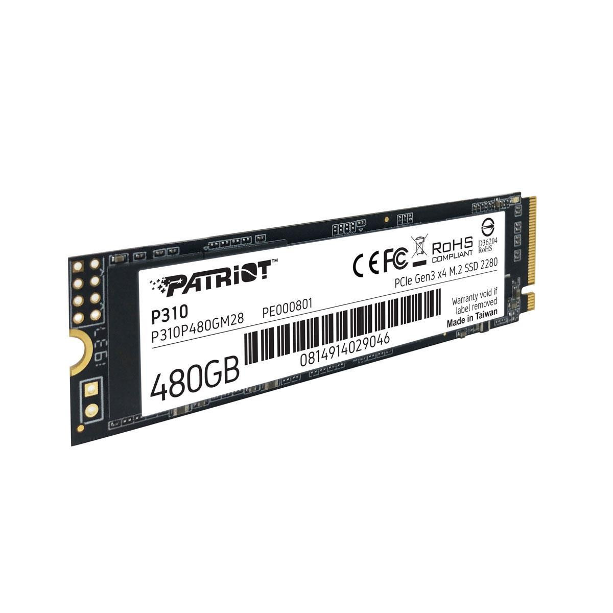Disco SSD Patriot P310 480GB M.2 2280 PCIE Gen3 x4